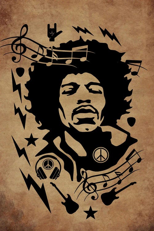 Hendrix Retro by Durro Art wall art
