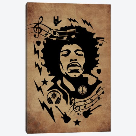 Hendrix Retro Canvas Print #DUR861} by Durro Art Art Print