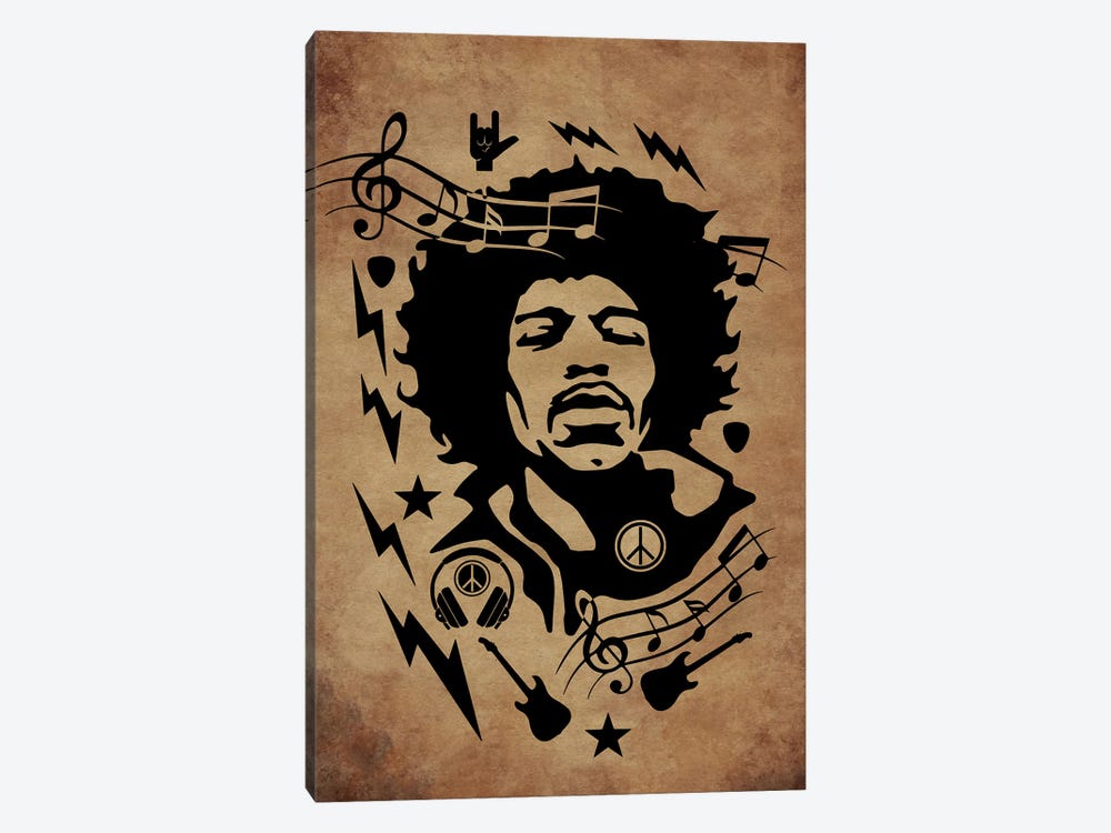 Hendrix Retro by Durro Art 1-piece Canvas Wall Art