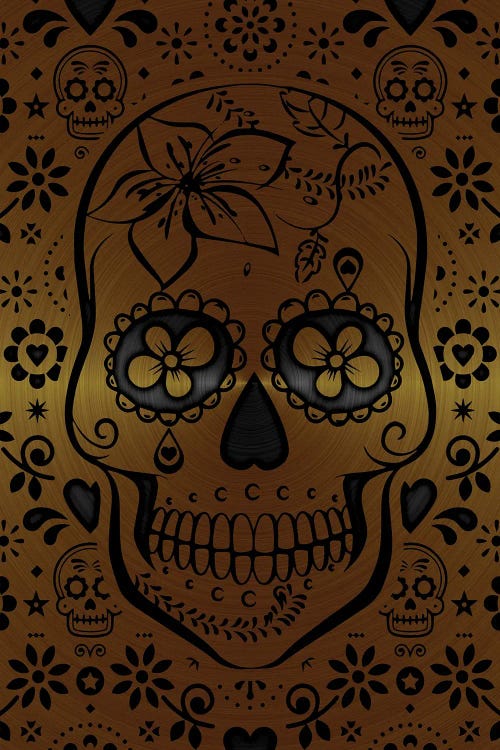 Gold Sugar Skull II