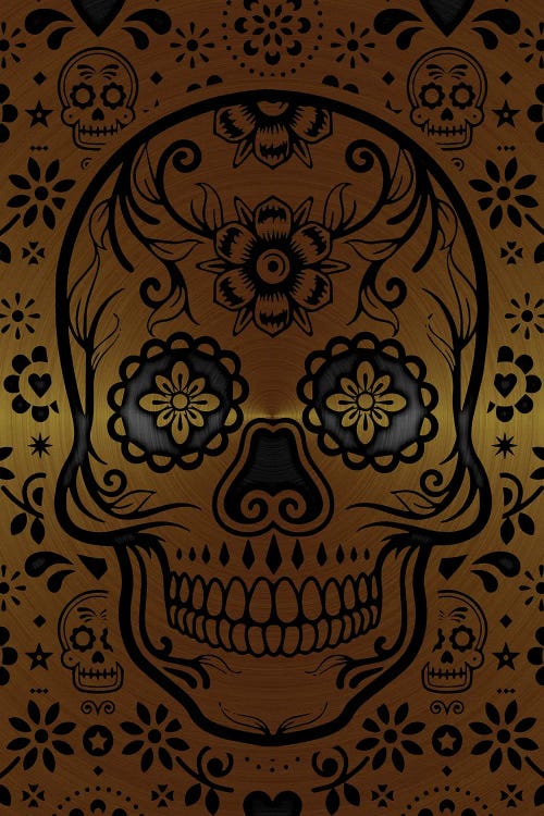 Gold Sugar Skull Iii Purple