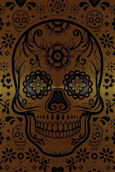 Gold Sugar Skull Iii Purple