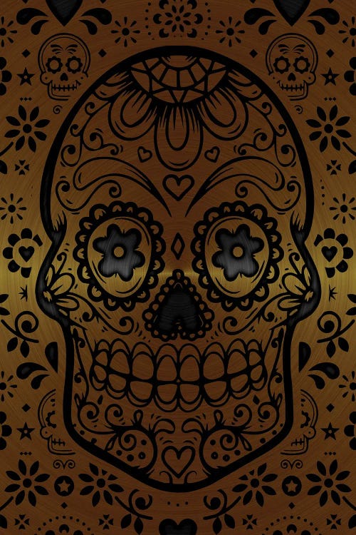 Gold Sugar Skull IV