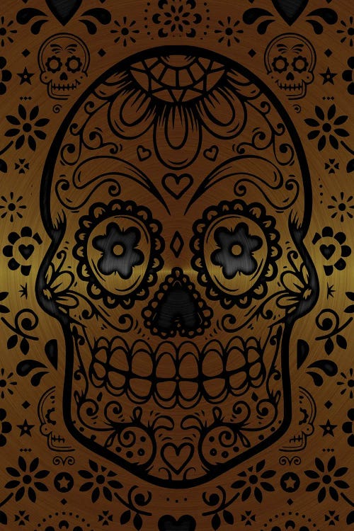 Gold Sugar Skull IV