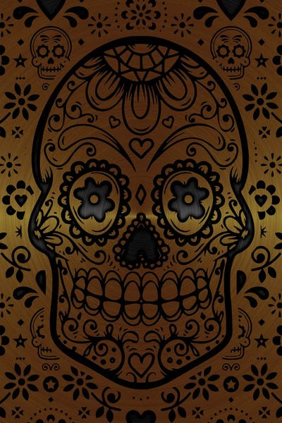 Gold Sugar Skull IV