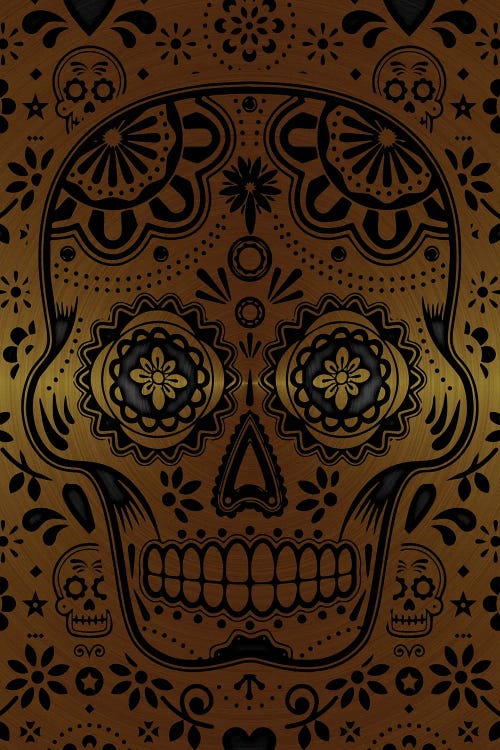 Gold Sugar Skull V