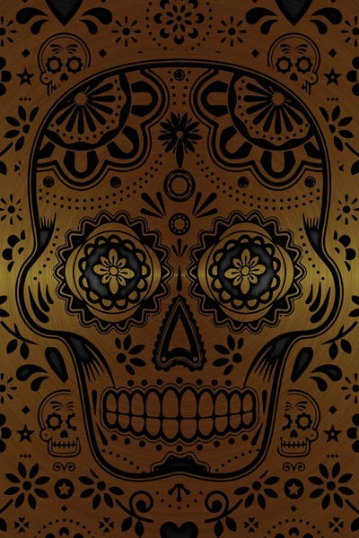 Gold Sugar Skull V