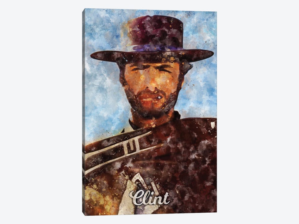 Clint Ii Watercolor by Durro Art 1-piece Canvas Print