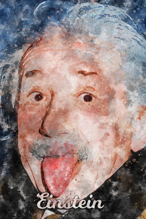 Einstein Watercolor by Durro Art wall art