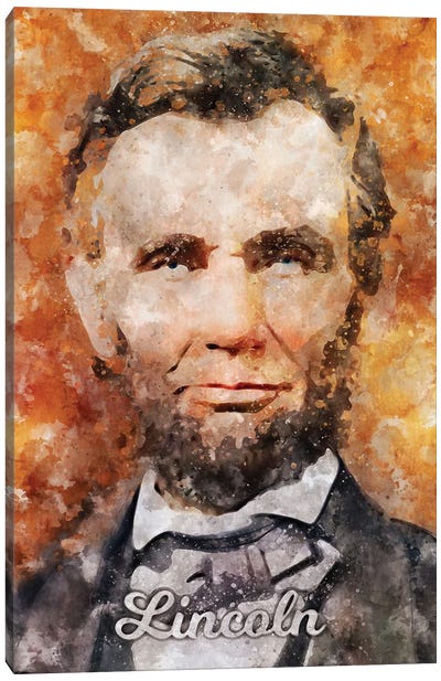 Lincoln Watercolor Canvas Art Print - Abraham Lincoln