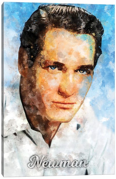 Newman Watercolor Canvas Art Print - Paul Newman