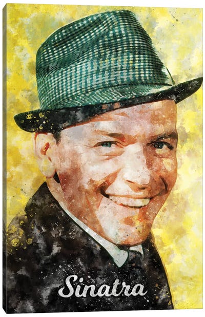 Sinatra Watercolor Canvas Art Print - Frank Sinatra