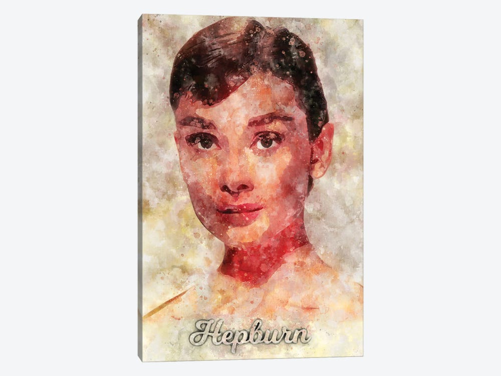 Hepburn Watercolor by Durro Art 1-piece Canvas Art