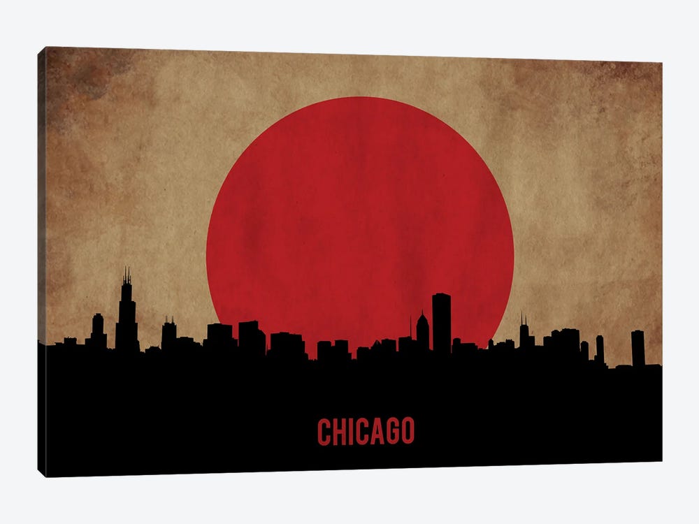 Chicago Skyline by Durro Art 1-piece Canvas Print