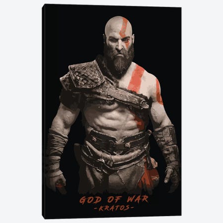 God Of War Kratos Canvas Print #DUR89} by Durro Art Canvas Art