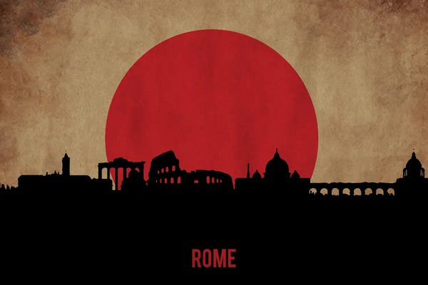 Rome Skylines: Rome Skyline by Durro Art