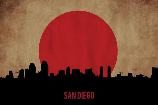 San Diego Skylines: San Diego Skyline by Durro Art