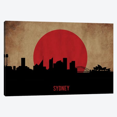Sydney Skyline Canvas Print #DUR905} by Durro Art Canvas Print