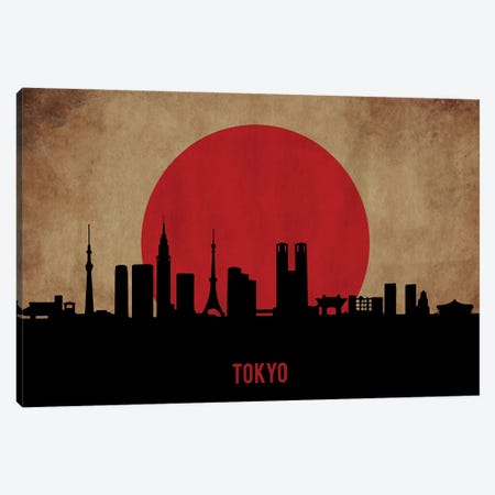 Tokyo Skyline Canvas Print #DUR906} by Durro Art Canvas Art Print