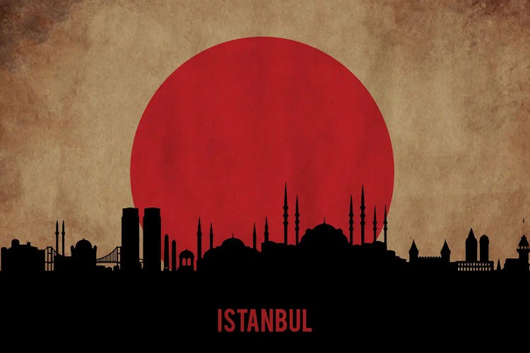 Istanbul Skyline by Durro Art wall art