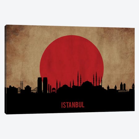 Istanbul Skyline Canvas Print #DUR917} by Durro Art Canvas Wall Art