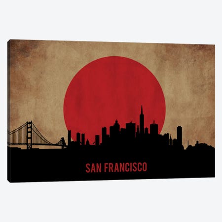 San Francisco Skyline Canvas Print #DUR918} by Durro Art Canvas Print