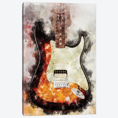 Stratocaster Watercolor Canvas Print #DUR930} by Durro Art Canvas Print