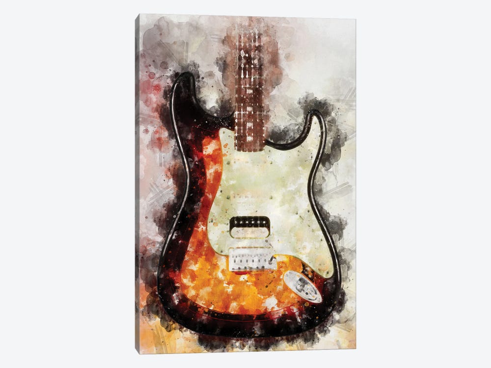 Stratocaster Watercolor by Durro Art 1-piece Canvas Print