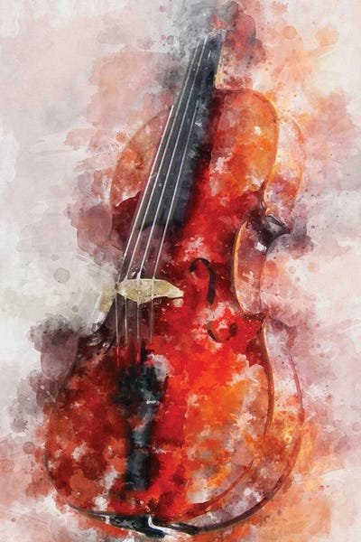 Violins: Violin Watercolor by Durro Art