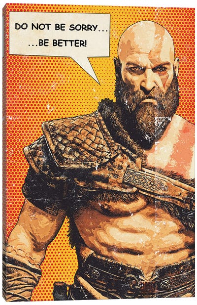 Kratos Popart Canvas Art Print - God Of War