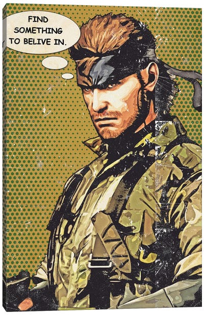 Snake Popart Canvas Art Print - Metal Gear Solid