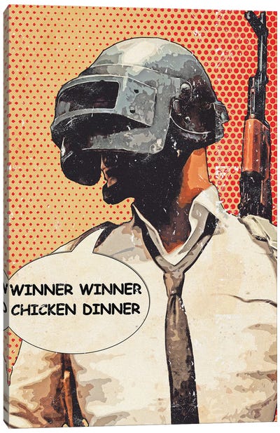 Winner Winner Popart Canvas Art Print - PlayerUnknown's Battlegrounds