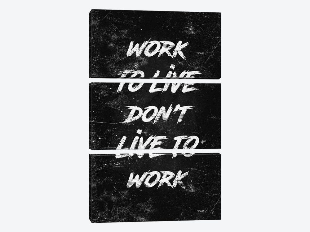 Work To Live by Durro Art 3-piece Canvas Print