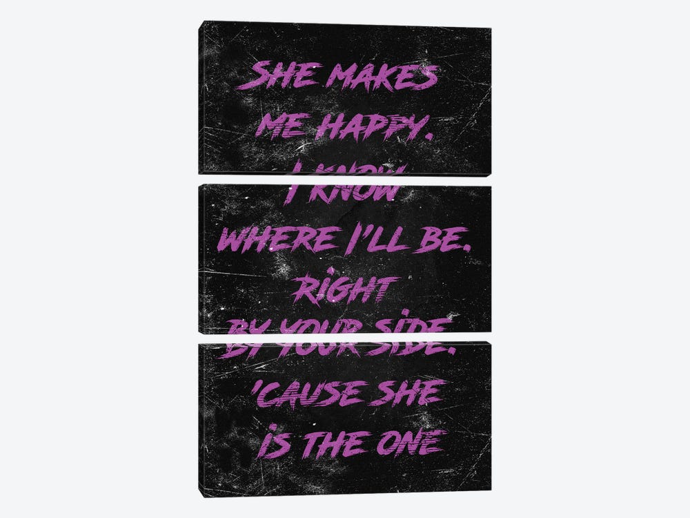 She Is The One Purple by Durro Art 3-piece Canvas Wall Art