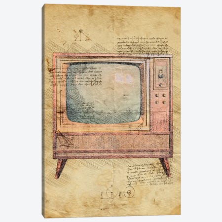 Television Canvas Print #DUR968} by Durro Art Canvas Art