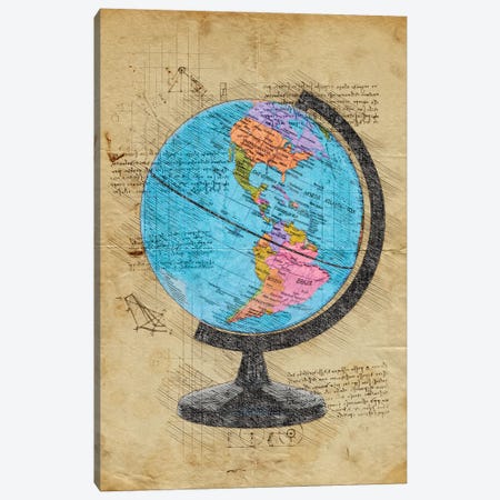 World Globe Canvas Print #DUR971} by Durro Art Canvas Art Print
