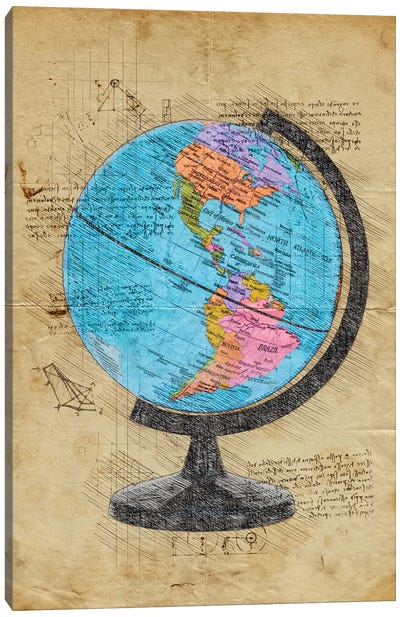 World Globe Canvas Art Print - Globes