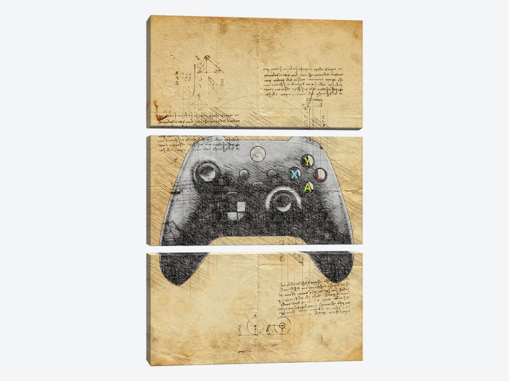 Gaming Controller II by Durro Art 3-piece Canvas Art Print