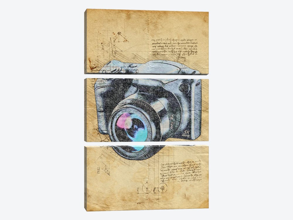 Camera by Durro Art 3-piece Canvas Artwork