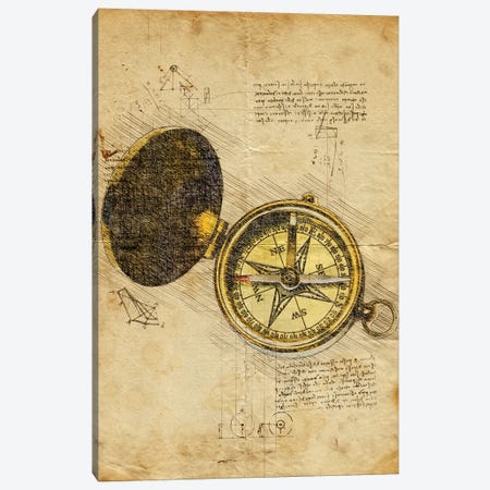 Compass Canvas Print #DUR983} by Durro Art Canvas Artwork