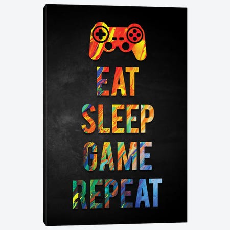Eat Sleep Game Repeat Canvas Print #DUR985} by Durro Art Canvas Art Print