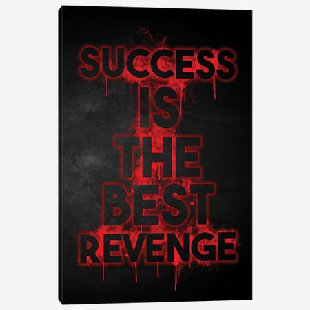 Success Is The Best Revenge Watercolor Canvas Print #DUR986} by Durro Art Canvas Art Print