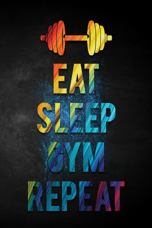 Eat Sleep Gym Repeat II by Durro Art wall art