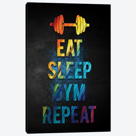 Eat Sleep Gym Repeat II Canvas Print #DUR988} by Durro Art Canvas Art
