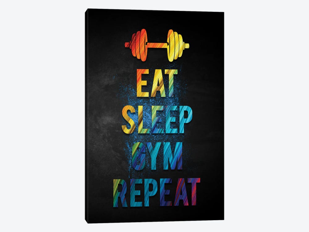 Eat Sleep Gym Repeat II by Durro Art 1-piece Canvas Artwork