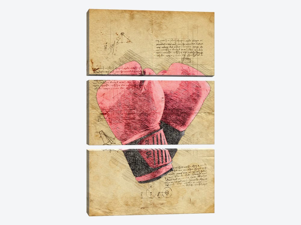 Boxing Gloves by Durro Art 3-piece Canvas Art