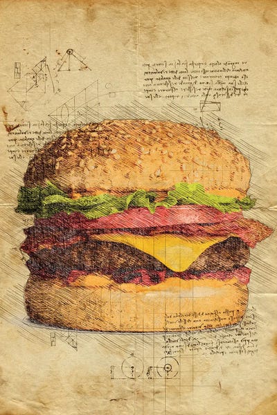 Burger by Durro Art metal wall art