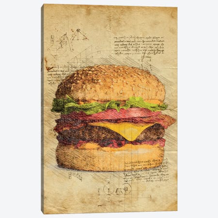 Burger Canvas Print #DUR992} by Durro Art Art Print