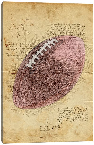 Football Ball Canvas Art Print - Football Art