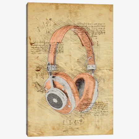 Headphones Canvas Print #DUR995} by Durro Art Canvas Artwork